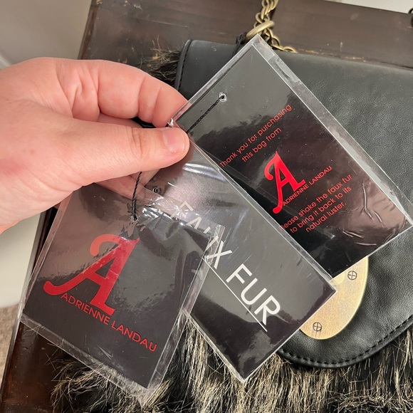 Item 050: NWT Adrienne Landau Faux Fur Convertible Crossbody-Handbag - Picture 3 of 8